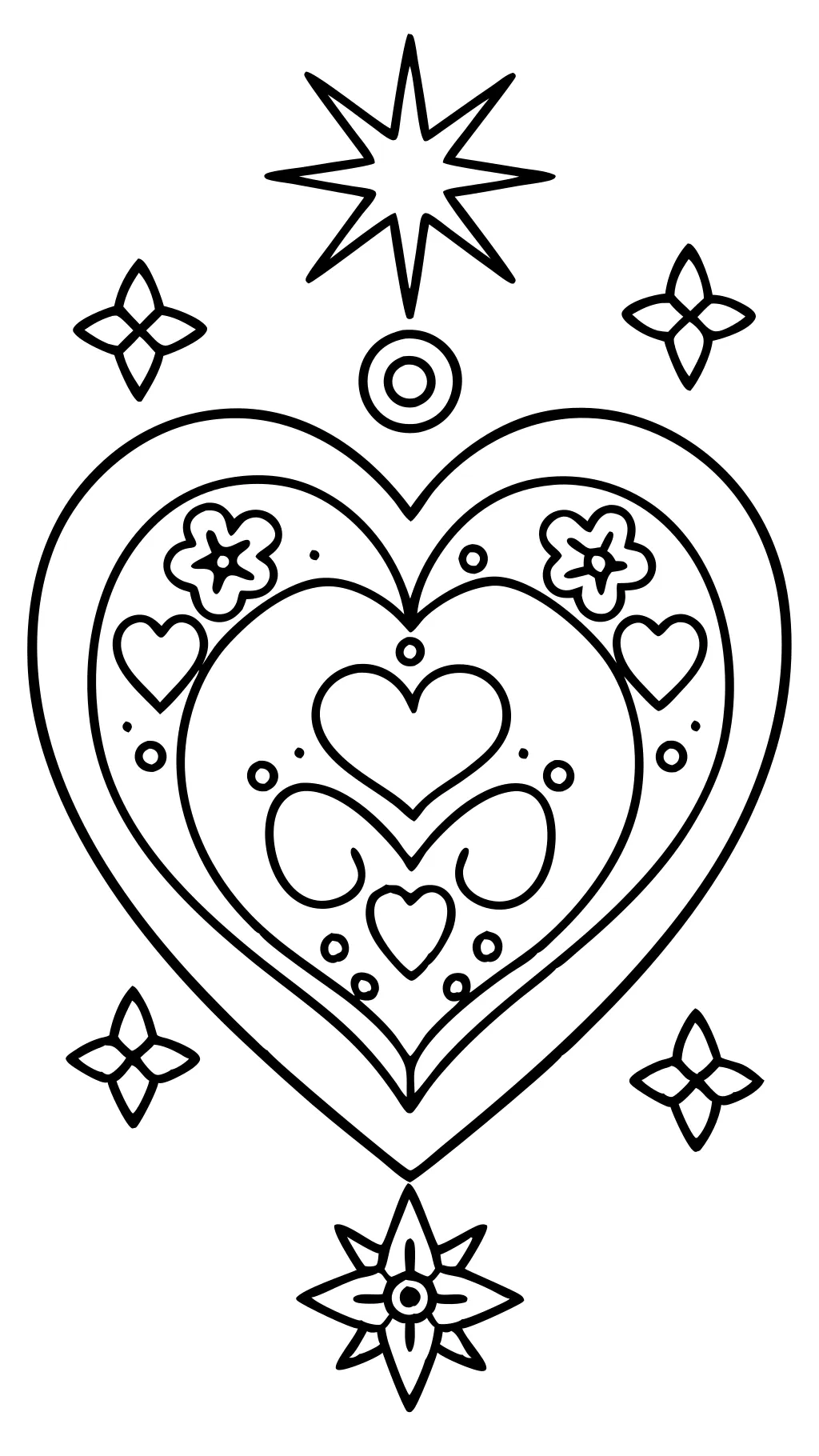 coloring pages of cool hearts